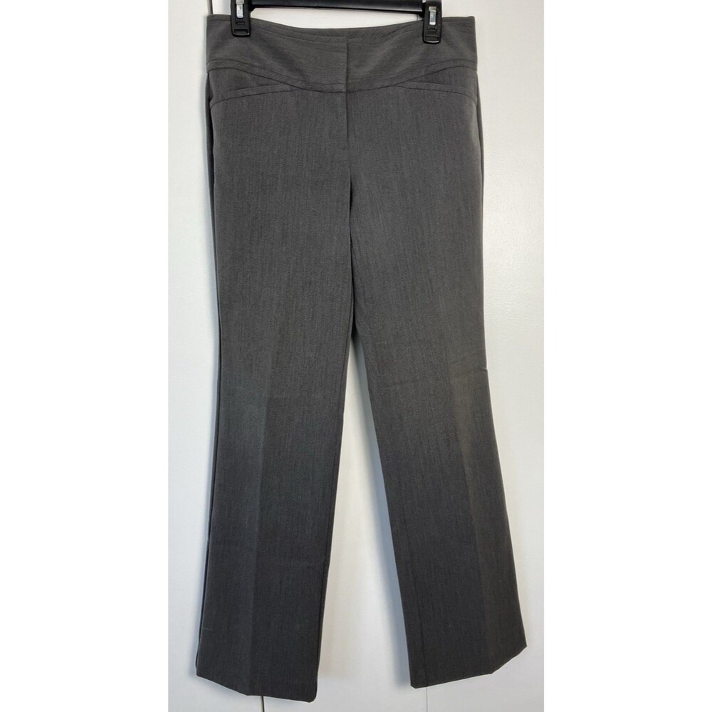 ELLE Womens Gray Straight Leg Dress Pants Size 6 - Picture 1 of 7